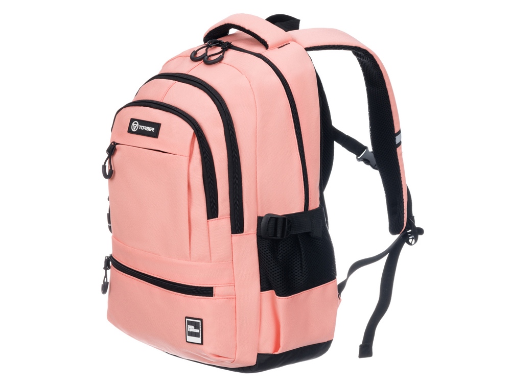 Рюкзак TORBER CLASS X, персиковый, 46 х 32 х 13 см + Мешок для сменной обуви в подарок! — изображение 2