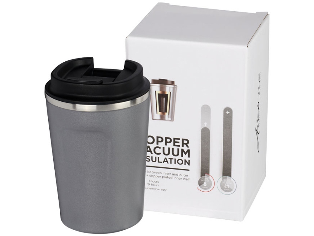 Герметичная медная вакуумная термокружка Thor объемом 360 мл, серый