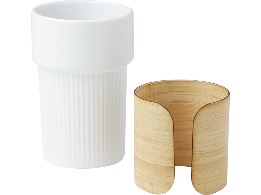 Fika стакан 340 мл с бамбуковым чехлом - Белый — изображение 3