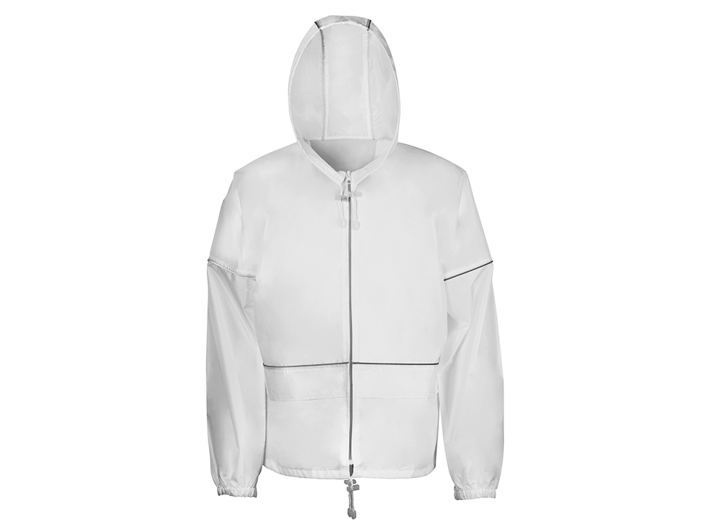 Короткий дождевик Tornado со светоотражающими элементами, белый — изображение 3