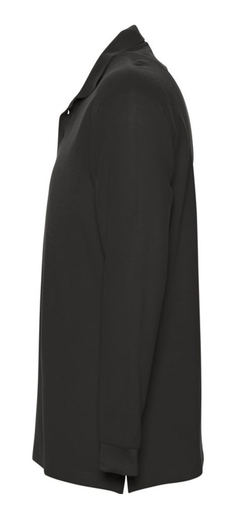 Рубашка поло мужская с длинным рукавом Star 170, черная — изображение 3