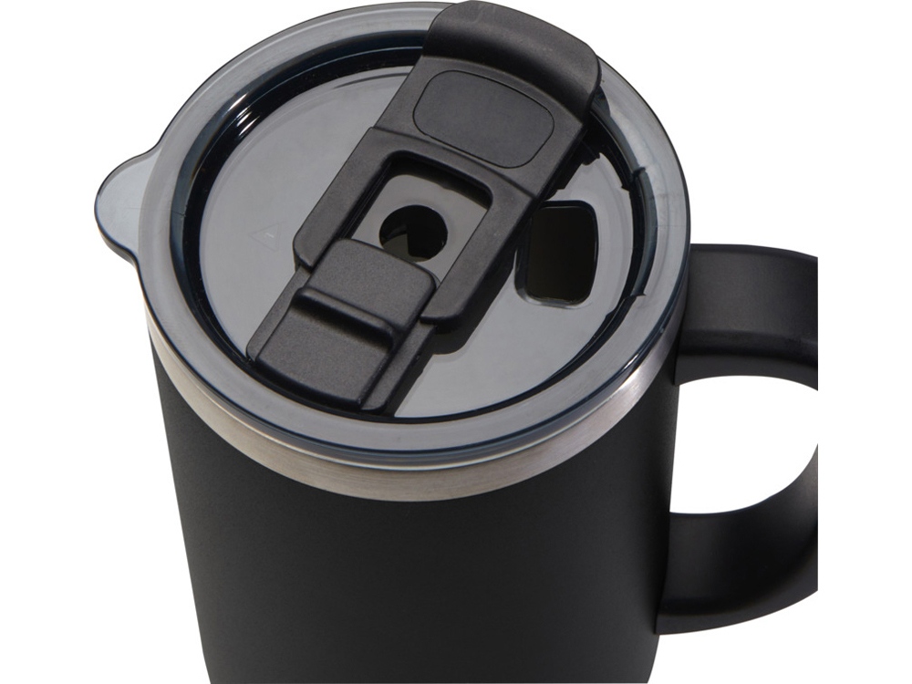 Sydney медная кружка с двойными стенками, сертифицированная согласно RCS, с вакуумной изоляцией и соломинкой, 1200 мл - сплошной черный — изображение 5