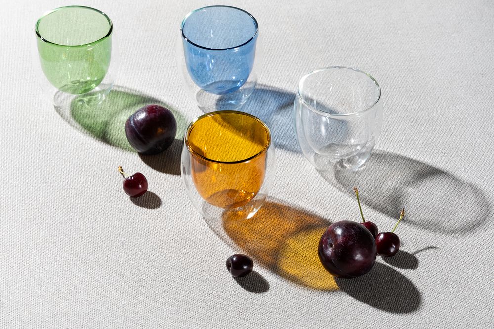 Стакан с двойными стенками Glass Bubble, желтый — изображение 5