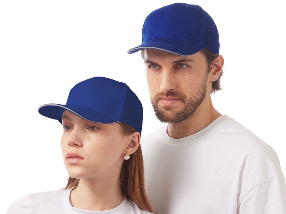 Кепка со светоотражающим кантом, классический синий