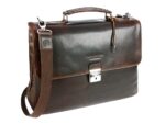 Портфель BUGATTI Romano 15'', коричневый, натуральная воловья кожа, 40х12х30 см