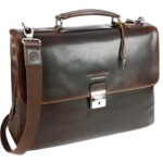 Портфель BUGATTI Romano 15'', коричневый, натуральная воловья кожа, 40х12х30 см