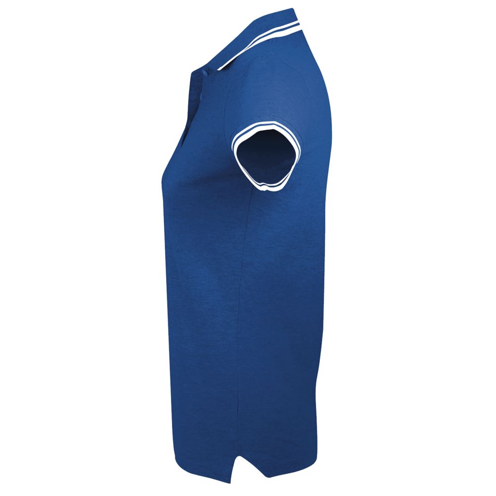 Рубашка поло женская Pasadena Women 200 с контрастной отделкой, ярко-синяя с белым — изображение 2