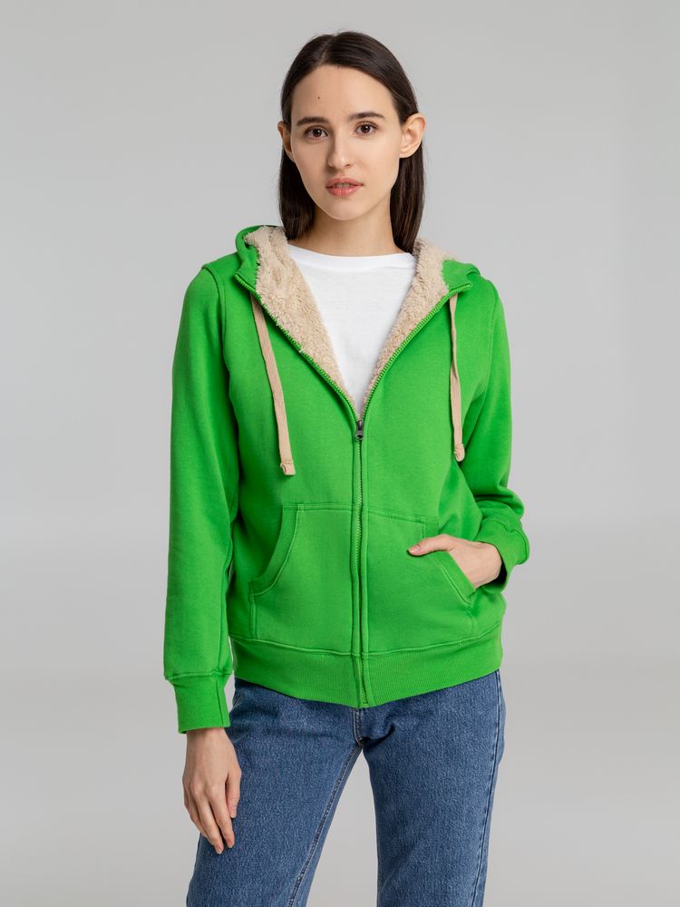 Толстовка унисекс на молнии Sherpa 280, ярко-зеленая — изображение 5