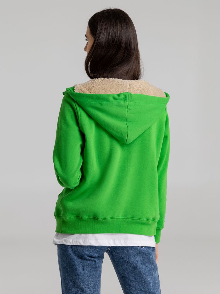 Толстовка унисекс на молнии Sherpa 280, ярко-зеленая — изображение 7