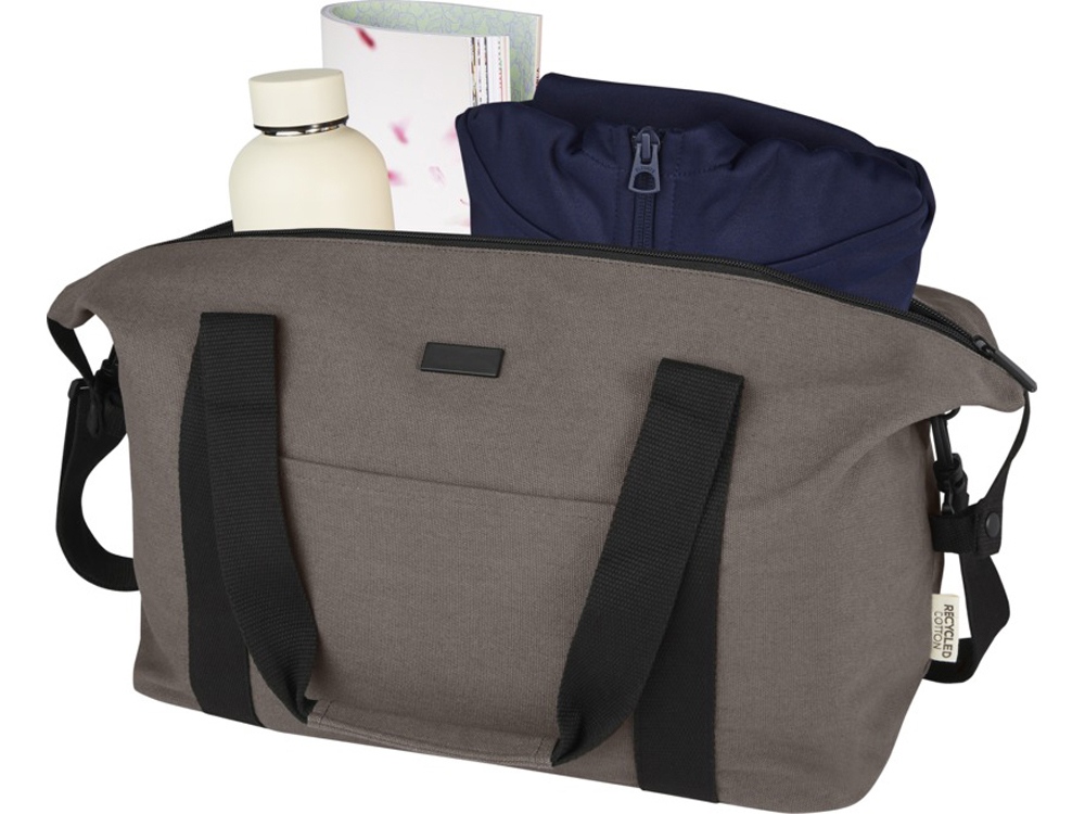 Спортивная сумка Joey из брезента, переработанного по стандарту GRS, объемом 25 л, серый — изображение 4