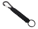 Брелок-веревочка Austere с карабином и кольцом, черный