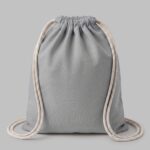 Рюкзак со шнурком Tenes из хлопка плотностью 140 г/м2, серый