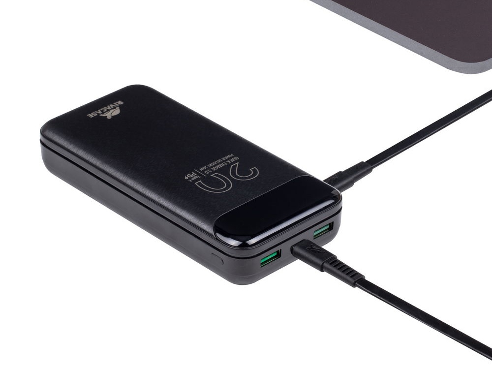 RIVACASE VA2582 (20 000mAh), QC/PD 22.5W внешний аккумулятор с дисплеем, черный /24 — изображение 12