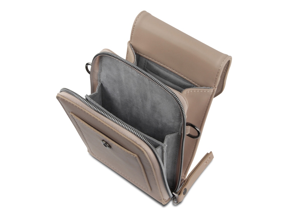 Сумка наплечная BUGATTI Almata, песочная, полиуретан, 11х4х19 см — изображение 4