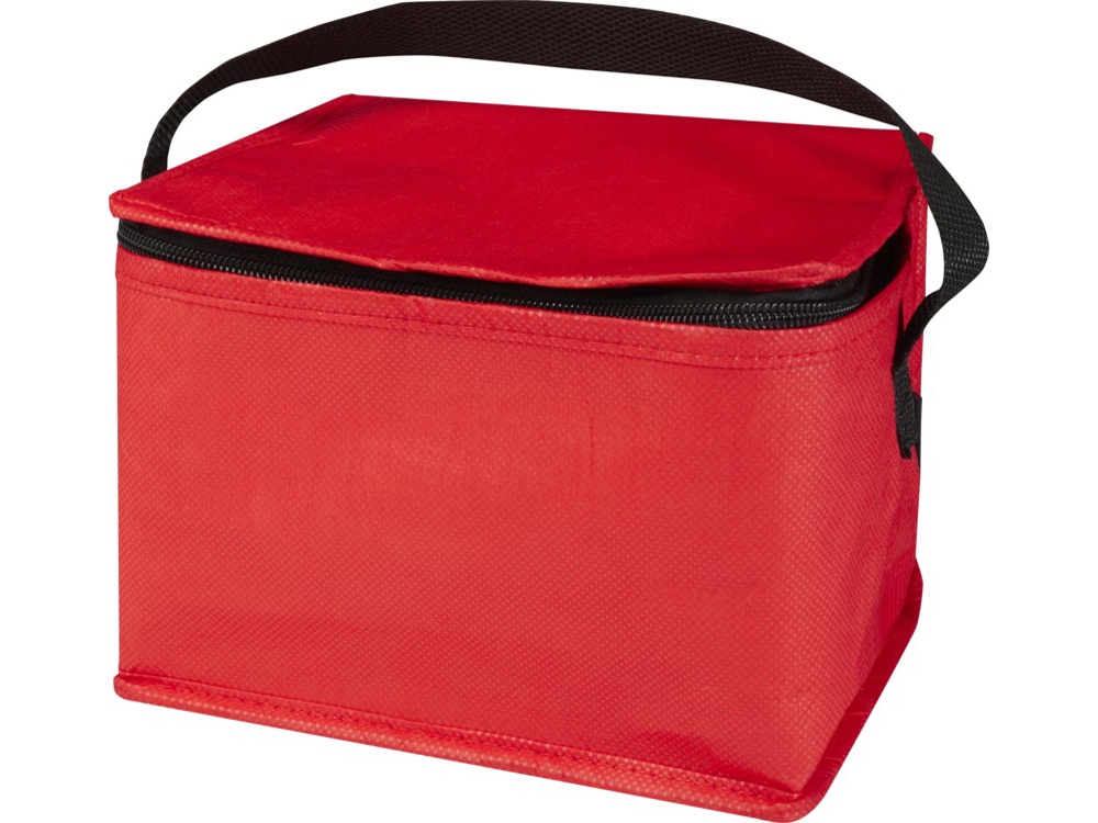 Spectrum нетканая сумка-холодильник, 4 л, на 6 банок, из переработанных материалов, красный — изображение 4