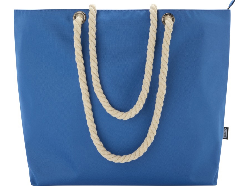 Panama пляжная эко-сумка-холодильник из переработанного материала, с ручками-шнурками 23L, ярко-синий — изображение 2