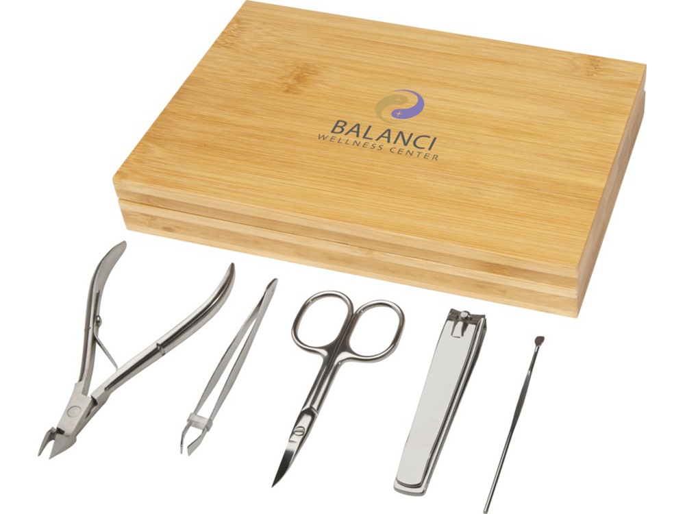 Набор из 5 предметов из бамбука для маникюра Ladia , natural — изображение 4