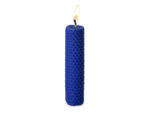 Свеча из вощины 3 х 12,5 см с деревянным ярлыком, синий