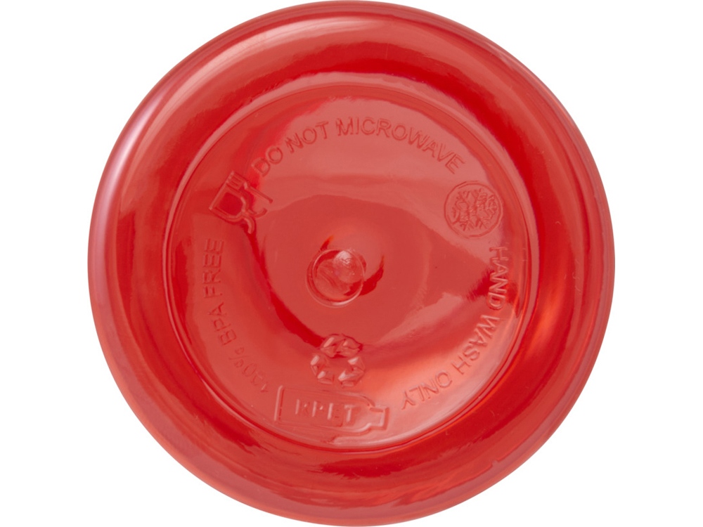 Бутылка для воды с карабином Oregon из переработанной пластмассы, 400 мл - Красный — изображение 3