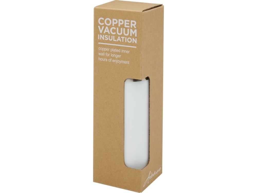 Hulan Бутылка объемом 540 мл с вакуумной изоляцией из меди и бамбуковой крышкой, белый — изображение 5