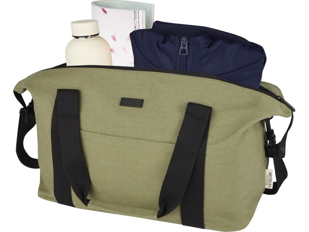 Спортивная сумка Joey из брезента, переработанного по стандарту GRS, объемом 25 л, оливковый — изображение 4