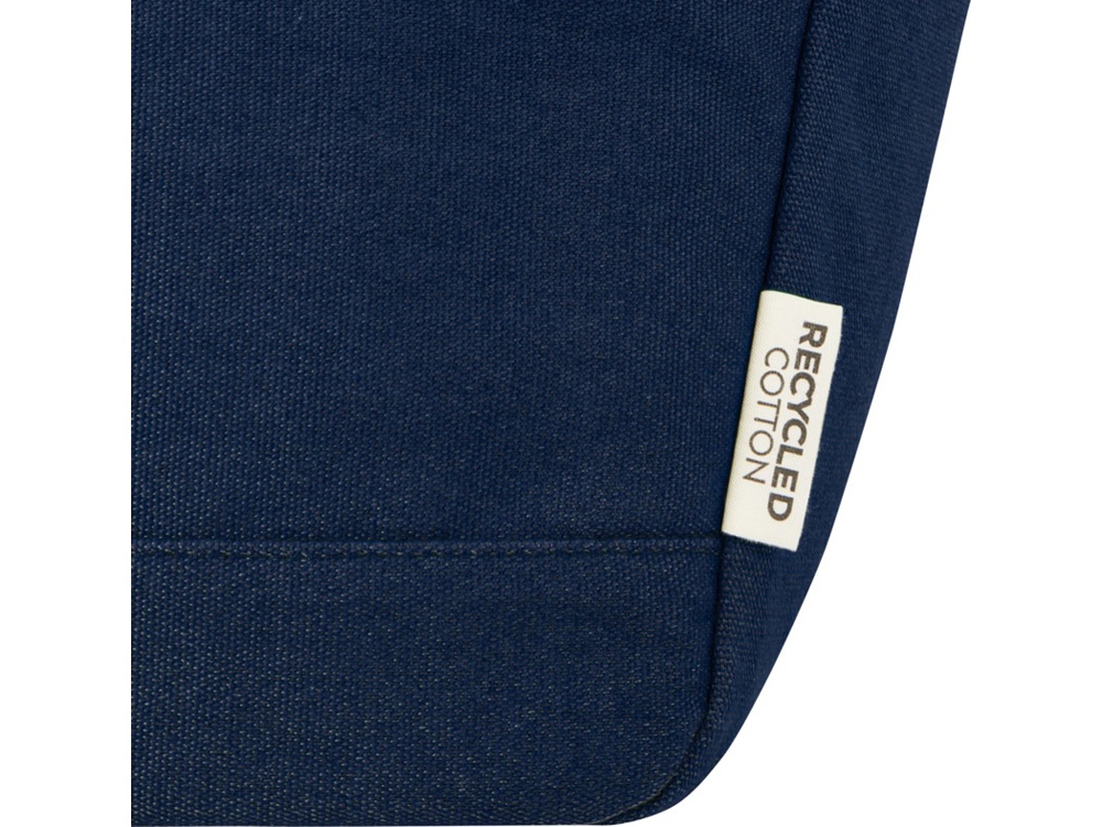 Пищевая сумка-холодильник Joey из брезента, переработанного по стандарту GRS, объемом 6 л на 9 банок, темно-синий — изображение 6