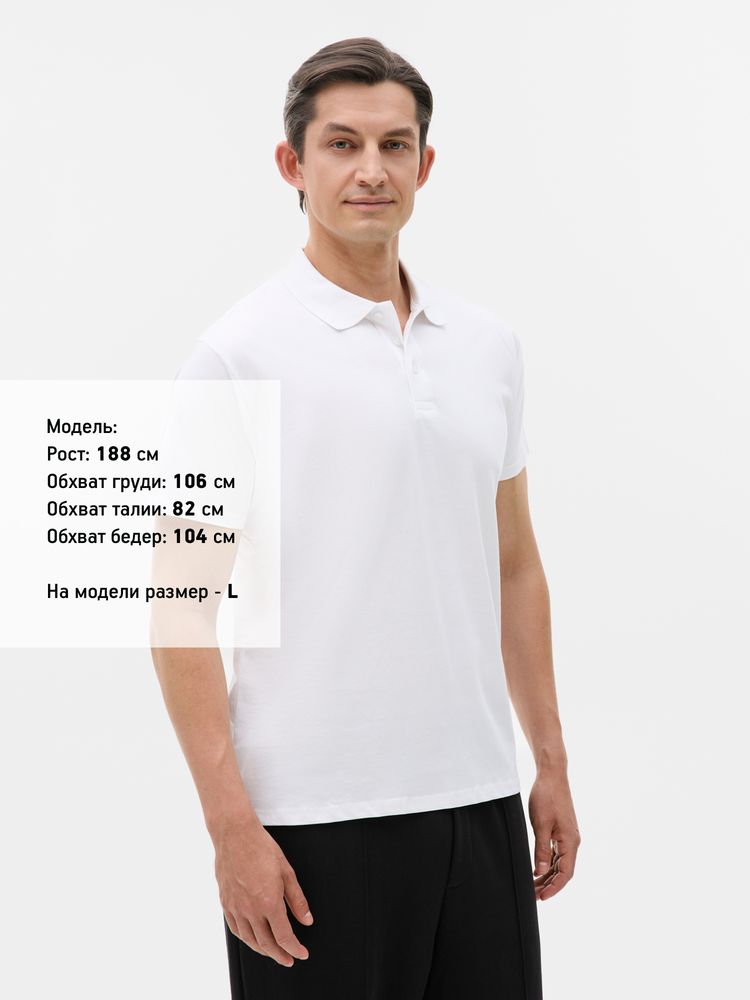 Рубашка поло мужская Prescott Men 170, белая — изображение 4