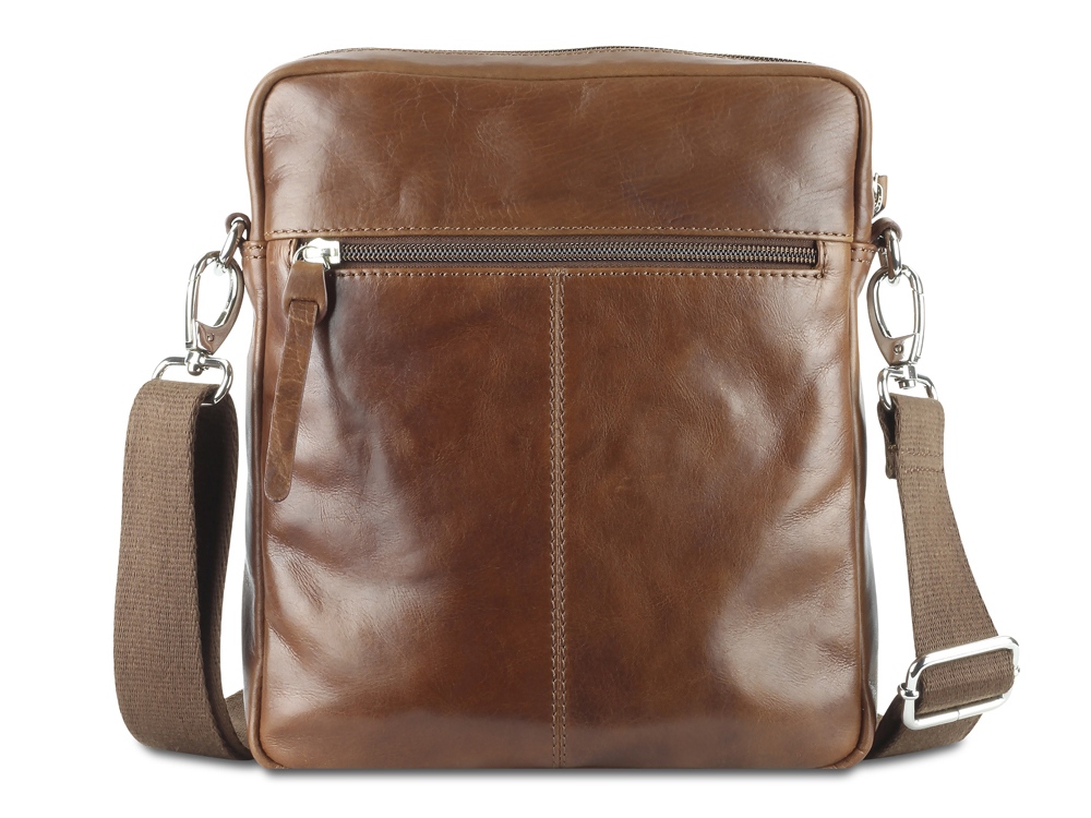 Сумка через плечо Mano Don Luca, натуральная кожа в коньячном цвете, 23 х 26,5 х 4,5 см — изображение 2