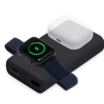 Внешний беспроводной аккумулятор 2-в-1 с функцией зарядки Apple Watch, QC/PD AtomIQ, 10000 мАч, черный