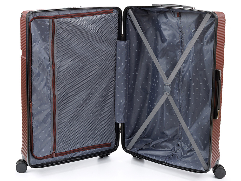 Чемодан TORBER Onego, бордовый, ABS-пластик, 69,5 х 46 х 26 см, 69 л — изображение 3