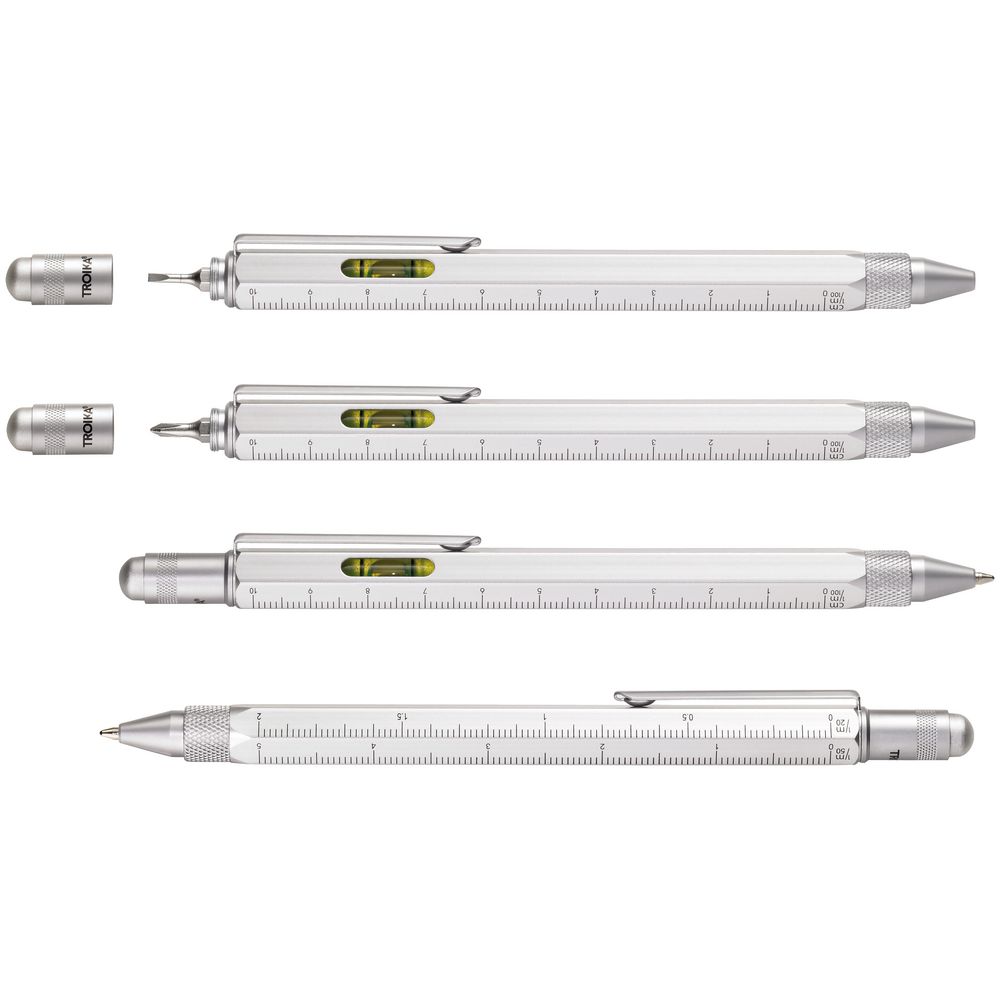 Ручка шариковая Construction, мультиинструмент, серебристая — изображение 2