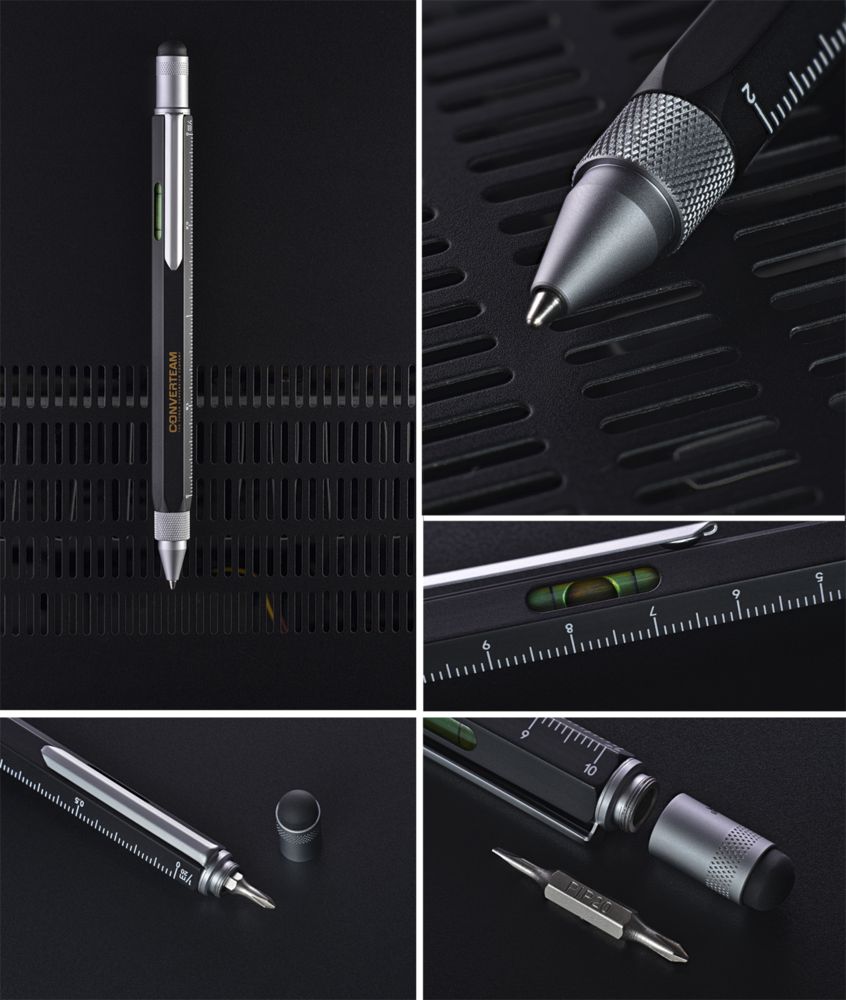 Ручка шариковая Construction, мультиинструмент, красная — изображение 7