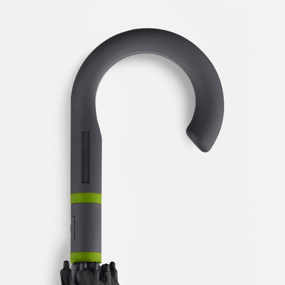 Зонт-трость с цветными спицами Color Style, зеленое яблоко, с серой ручкой — изображение 5