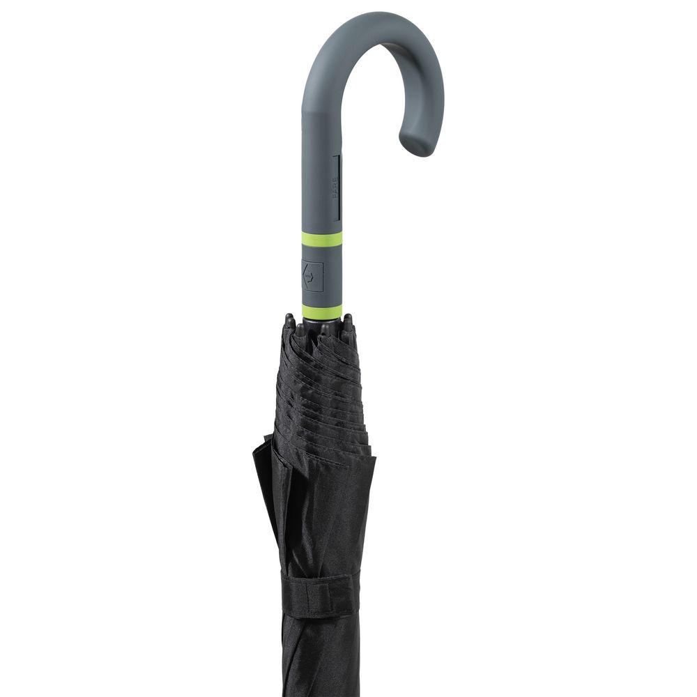 Зонт-трость с цветными спицами Color Style, зеленое яблоко, с серой ручкой — изображение 6