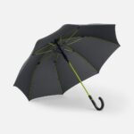 Зонт-трость с цветными спицами Color Style, зеленое яблоко, с черной ручкой