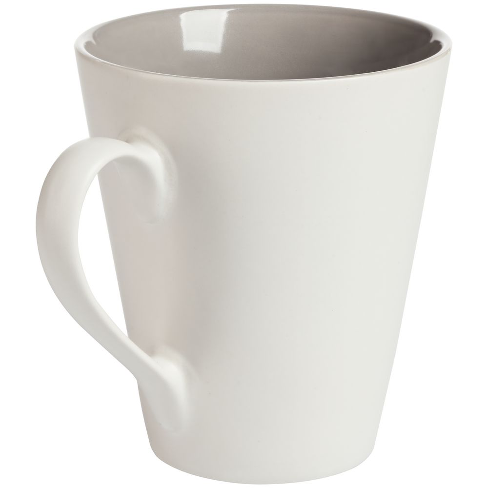 Кружка New Bell матовая, белая с серым — изображение 2