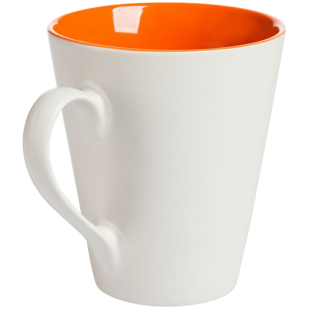 Кружка New Bell матовая, белая с оранжевым — изображение 2
