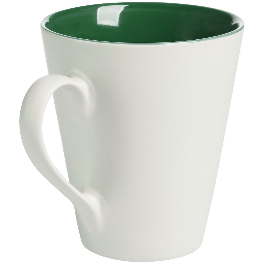 Кружка New Bell матовая, белая с зеленым — изображение 2