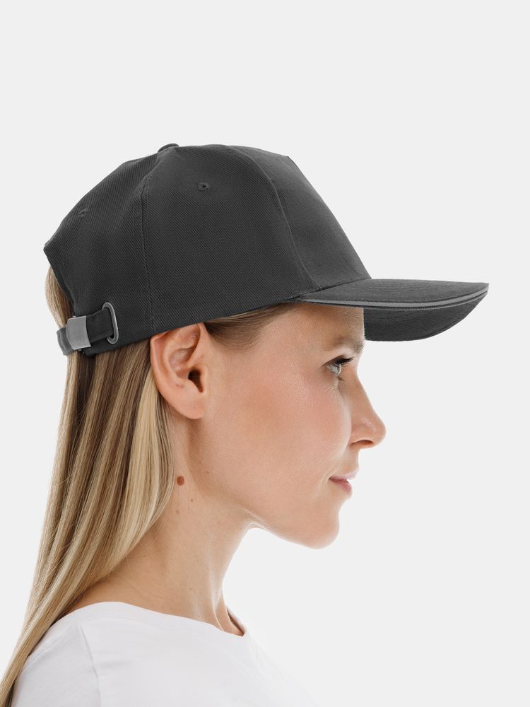 Бейсболка Long Beach, темно-серая со светло-серым — изображение 7