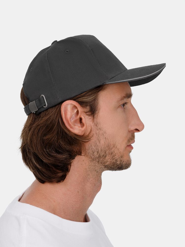 Бейсболка Long Beach, темно-серая со светло-серым — изображение 9