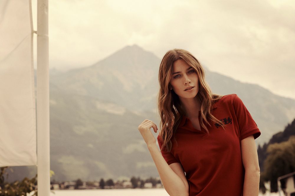 Рубашка поло стретч женская Albatross, темно-синяя — изображение 3