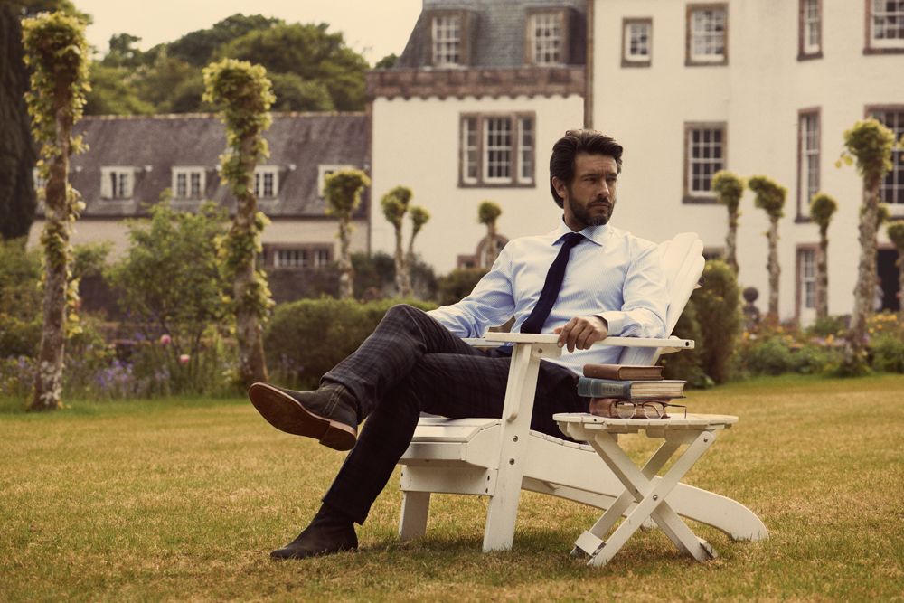 Рубашка мужская в полоску Reno, темно-синяя — изображение 3