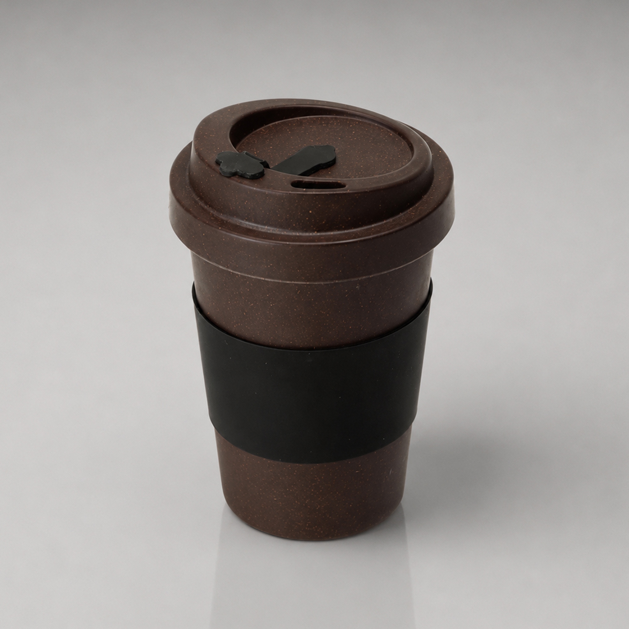 Стакан из кофе с силиконовой манжетой Latte, коричневый (Р)