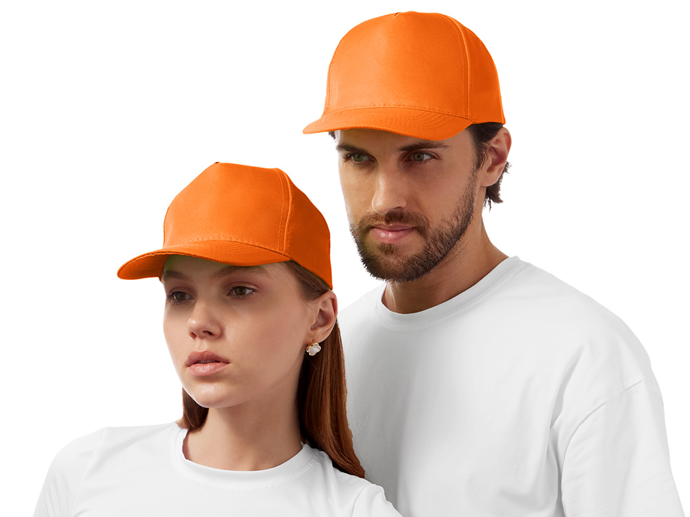 Бейсболка Poly 5-ти панельная 120 гр, оранжевый
