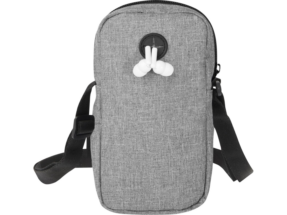 Сумка для телефона Ross из переработанного материала, серый яркий — изображение 3