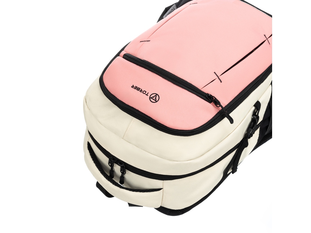 Рюкзак TORBER CLASS X, персиковый, 46 x 32 x 18 см + Мешок для сменной обуви в подарок! — изображение 6