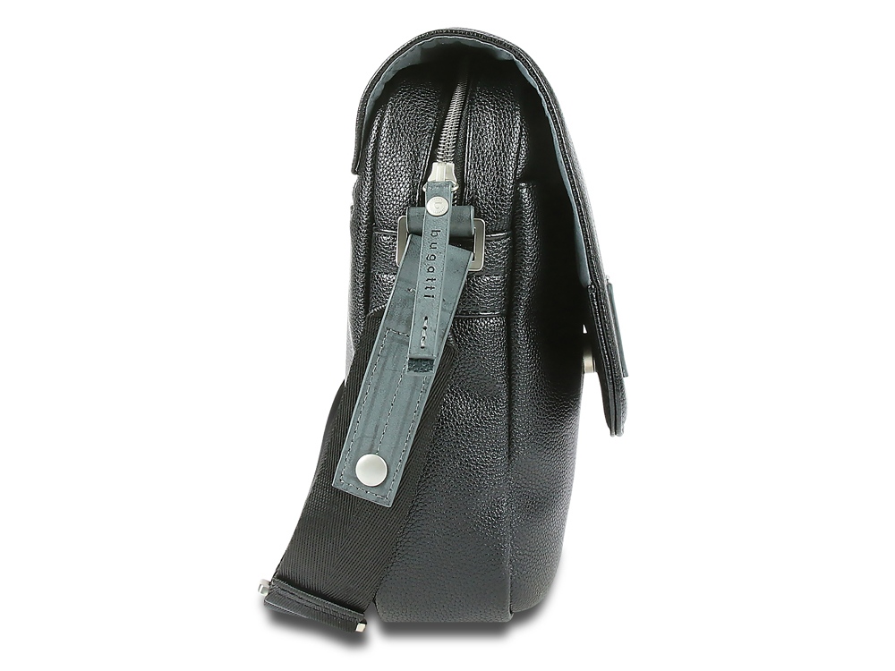 Сумка наплечная BUGATTI Moto D, чёрная, полиуретан, 18х6х25 см, 2 л — изображение 4