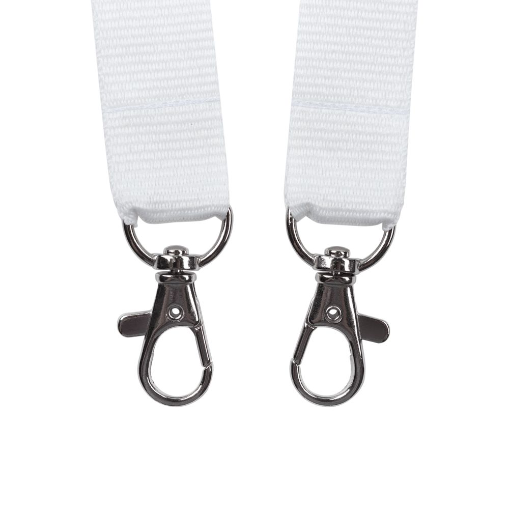 Лента для бейджа с 2 карабинами Carabine Duo, белая — изображение 3