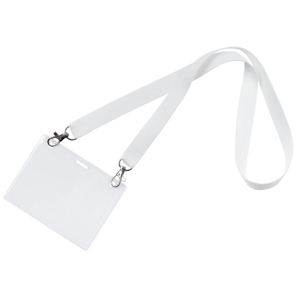 Лента для бейджа с 2 карабинами Carabine Duo, белая — изображение 2