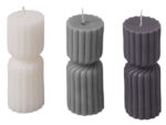 Набор свечей с гранями Vela, темно-серый, белый